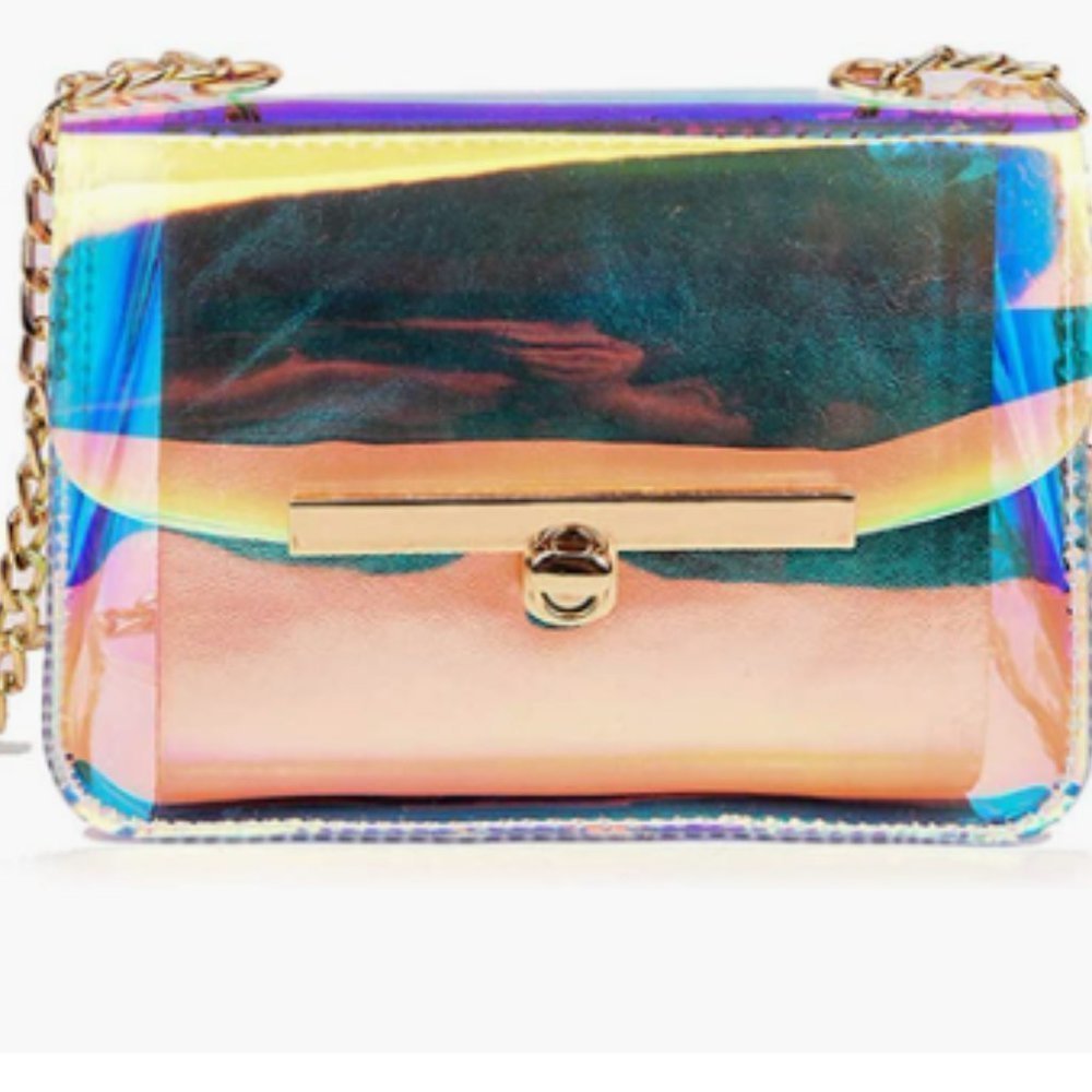 Holographic Shiny Clear Crossbody Shoulder Bag Purse for Women and Girls